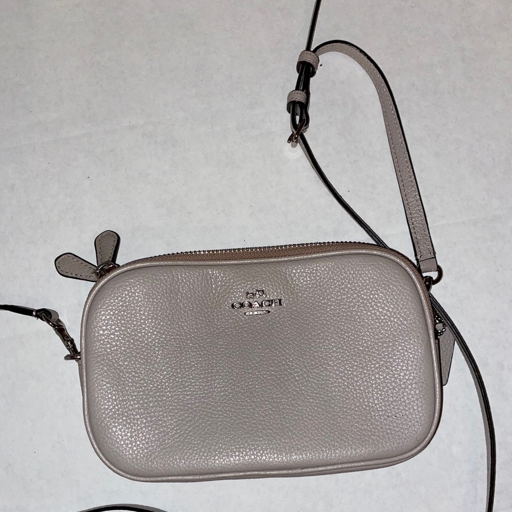 Coach Sadie Tan Crossbody Pebbled Leather Bag - Picture 2 of 9